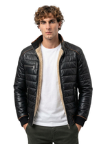 MILANO | CHAQUETA ACOLCHADA NEGRA CON FORRO DE SHERPA