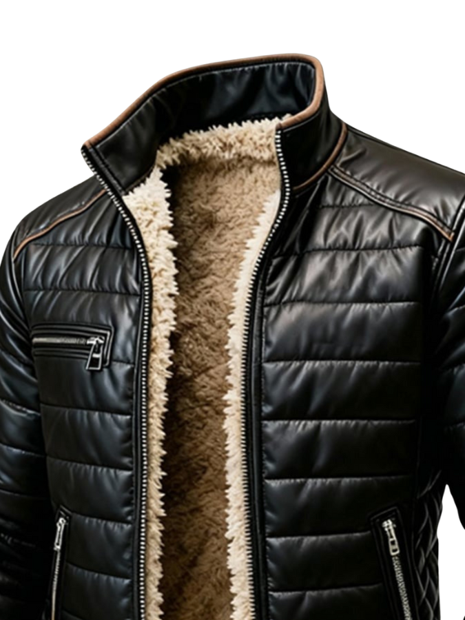 MILANO | CHAQUETA ACOLCHADA NEGRA CON FORRO DE SHERPA