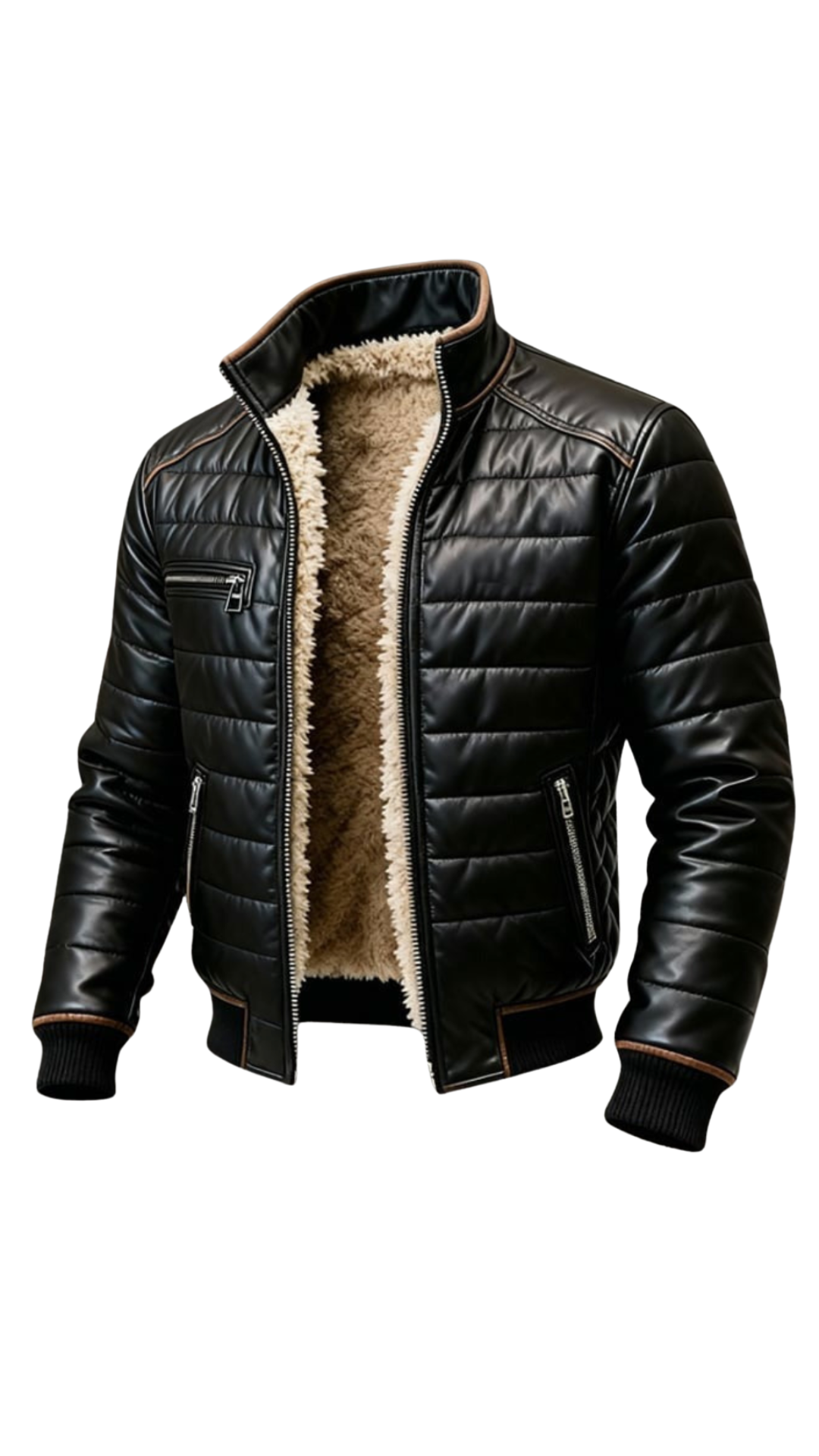 MILANO | CHAQUETA ACOLCHADA NEGRA CON FORRO DE SHERPA